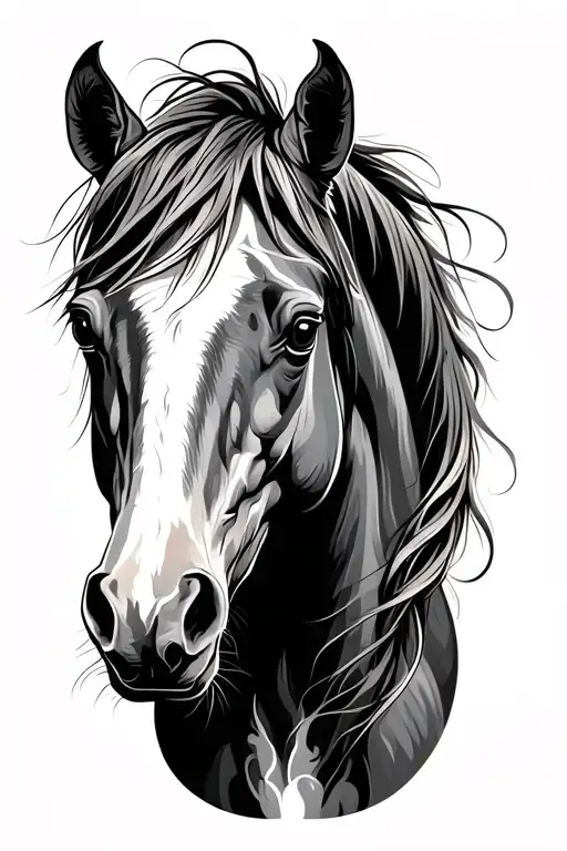 Horse Half Sleeve Tattoo Design