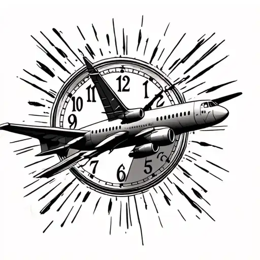 Airplane Inside A An Analog Clock