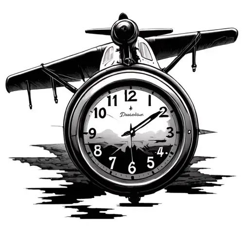 Small Airplane Inside A An Analog Clock