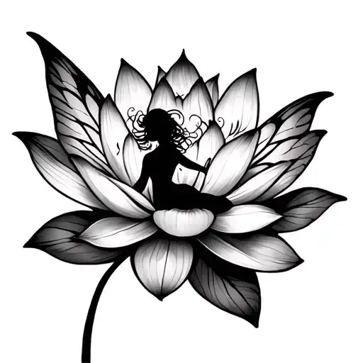 Fairy On Lotus Flower