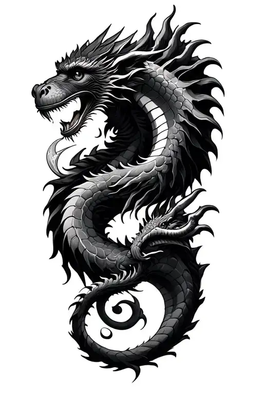 Monkey And Dragon Intertwined