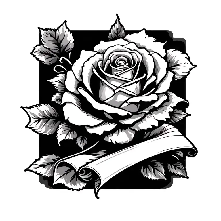 Rose With A Scroll Wrapped