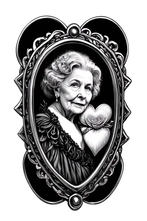 Rip Granny Forever In My Heart Shaped Locket
