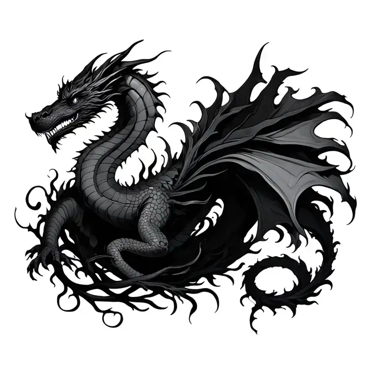 Dragon Wrapped In Vines