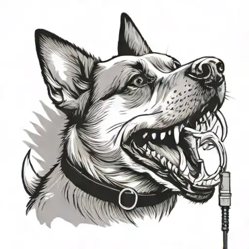 A Dog With A Microphone Collar Singing Along With Its Owner