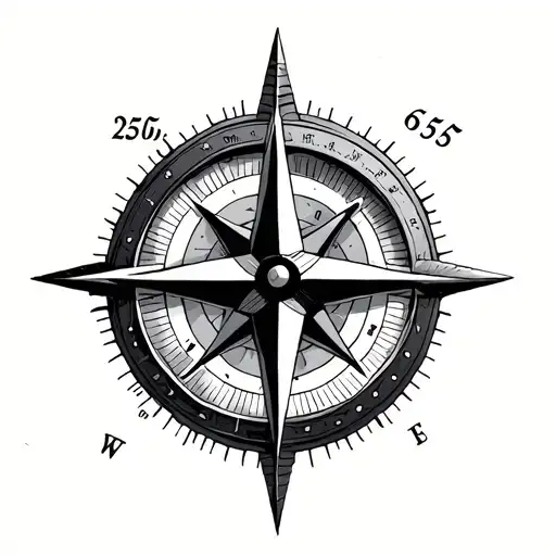 Compass Made With The Are Codes 250 And 615 Small Enough To Be On A Hand