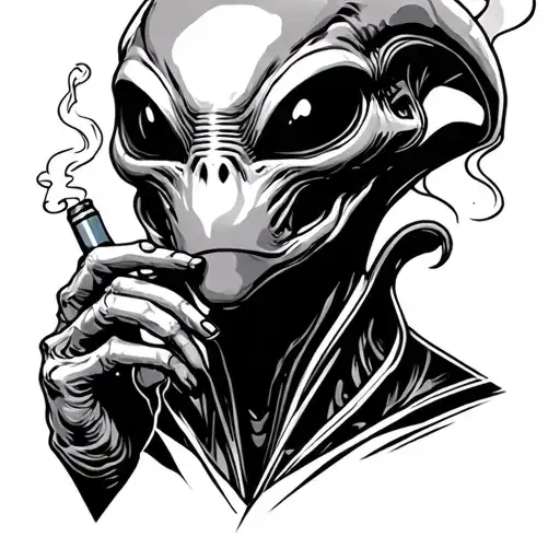 Alien Smoking A Joint