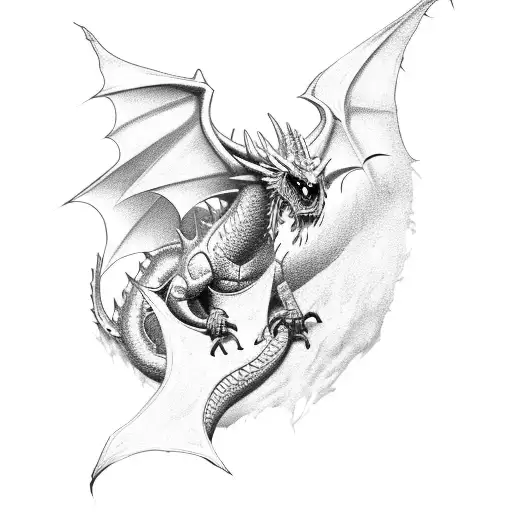 A Western Fantasy Dragon With Rifle