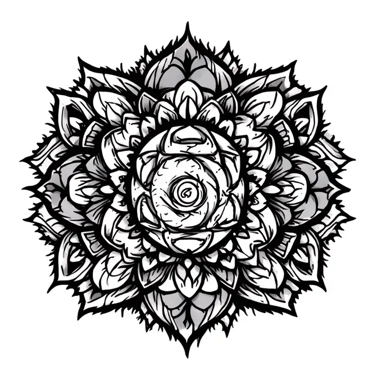 Naruto Curse Mark Black Work Mandala Design Incorporating For The Spine