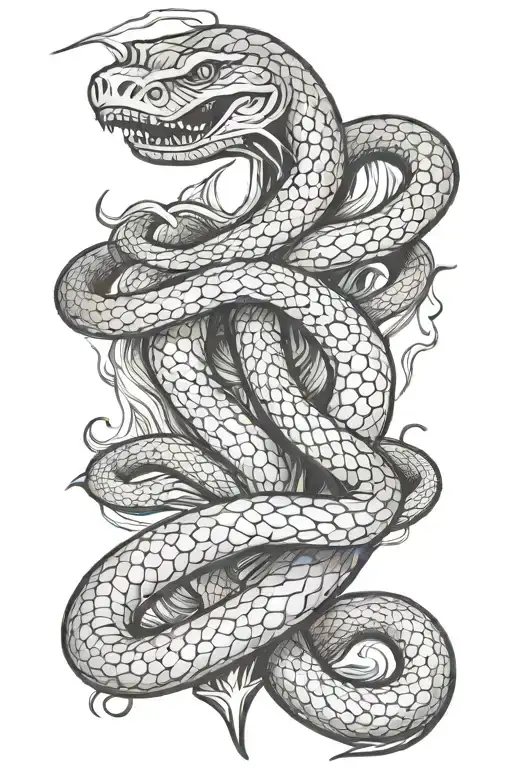 Trident With Snake Wrapped