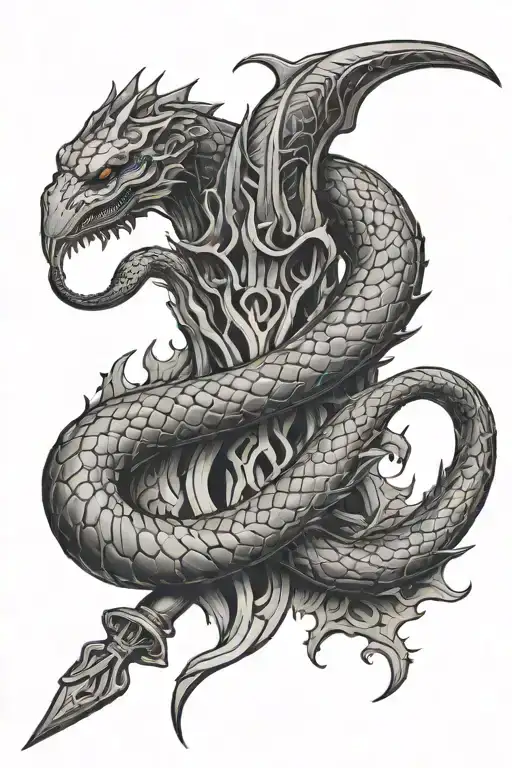 Trident With Snake