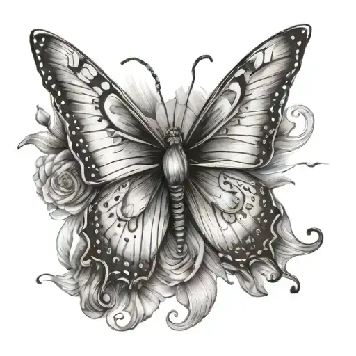 Butterfly And Birthday Date