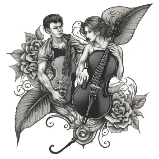 Couple Tattoo Music Design