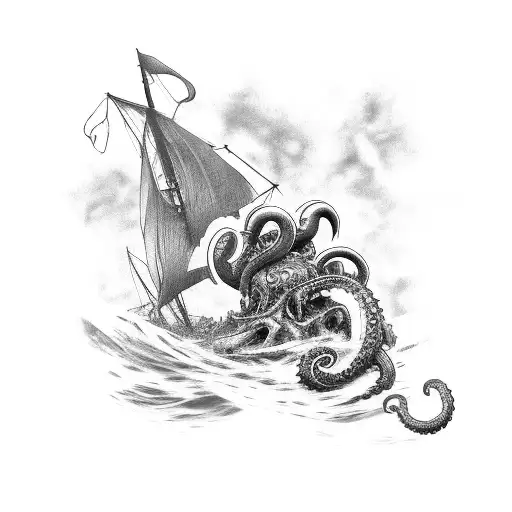 Kraken Drowning Ship