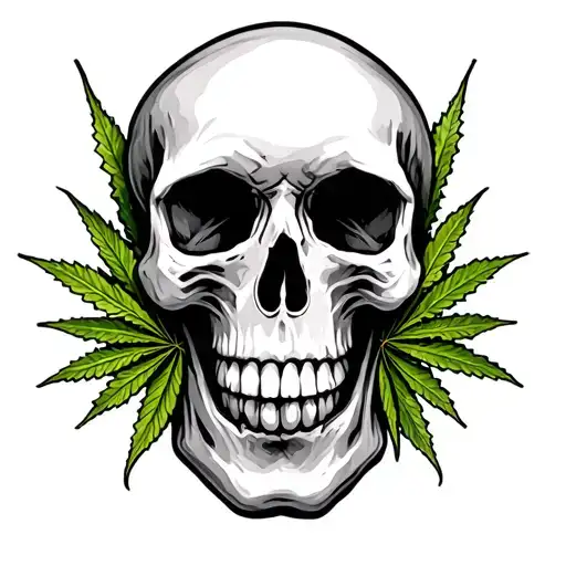Cannabis Sheet With Skull