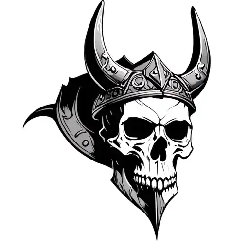 Skull Viking Background Black And White