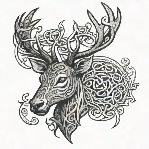 Celtic Stag Head