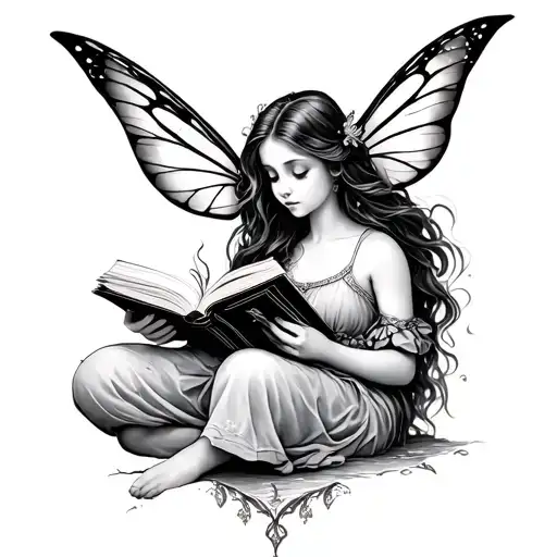Fairy Reading A Book Small