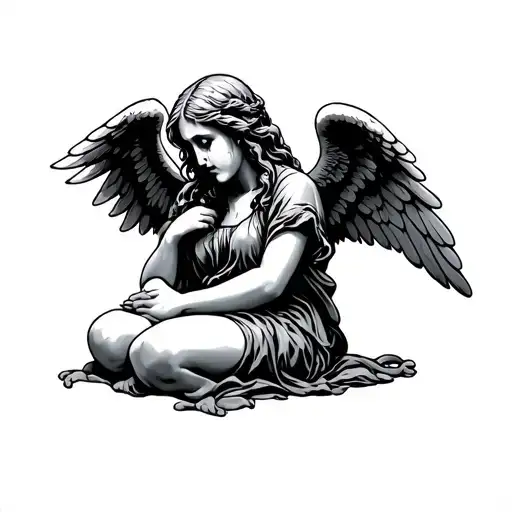 Crying Angel Sitting
