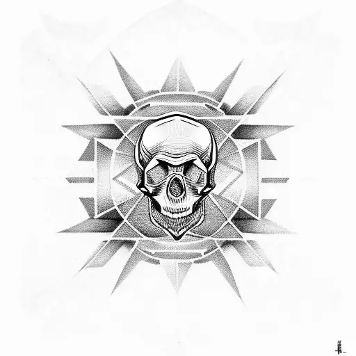 Sacred Geometric Pattern Incorporating A Skull