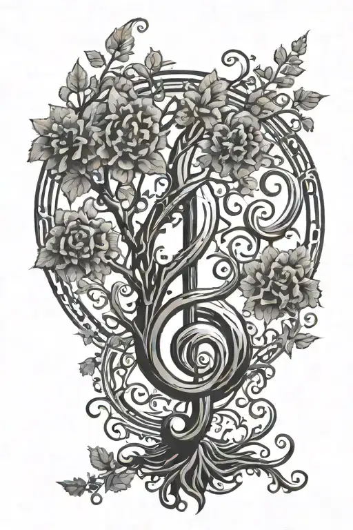 Gothic Tree In The Shape Of A Treble Clef