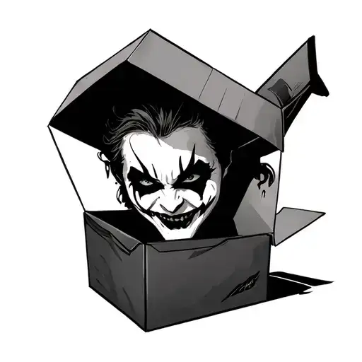 Evil Jack-in-the-box With Megaherz Singer Makeup Popping Out Of Box