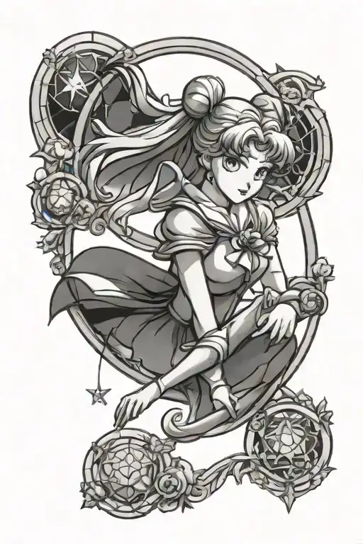 Sailor Moon Stain Glass Window