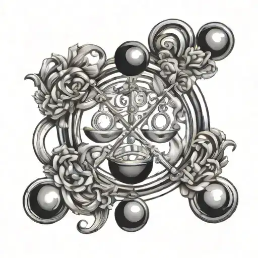 Libra And Pisces Zodiac Symbol Intertwined