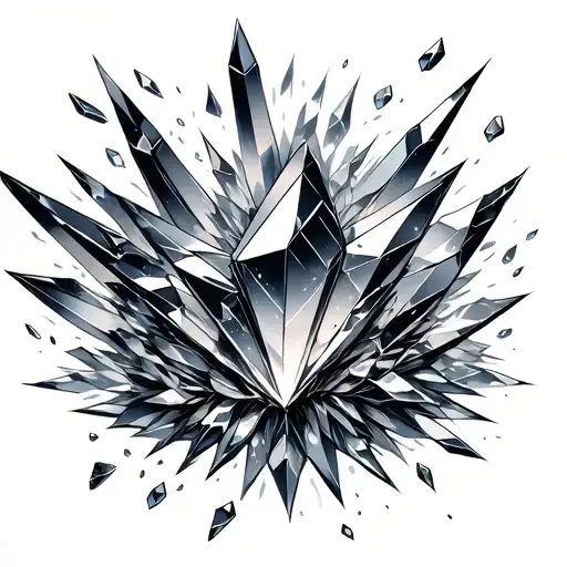 Broken Crystal Multi Pieces Falling