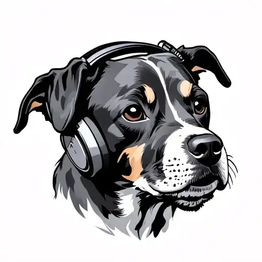 Dog Wearing Headphones
