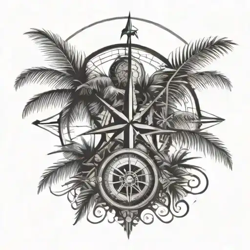 Palm Tree And Compass