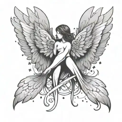 Angel Wings And Stars