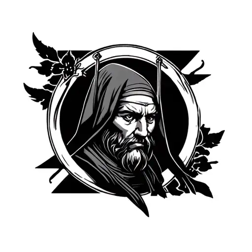 Create A Forearm Tattoo With Old Gods Or Samurai Or Nuns Like That