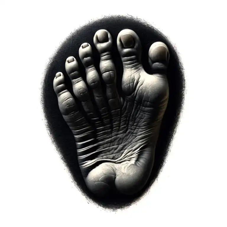 Baby Face With Foot Print