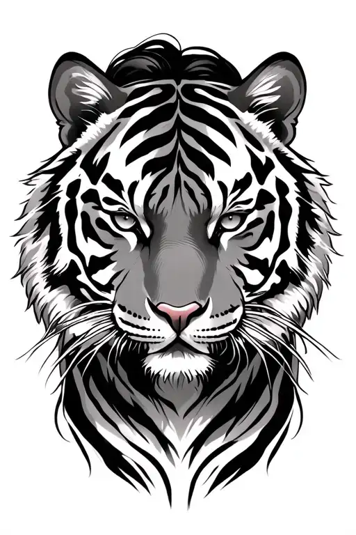 Woman Wear Tiger Head