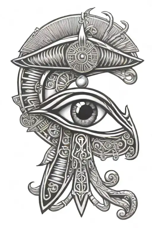 Ankh With Eye Of Ra And Eye Of Horus