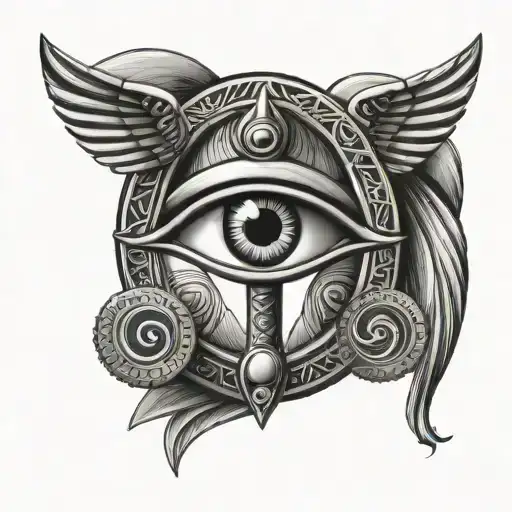 Ankh With Eye Of Ra And Eye Of Horus