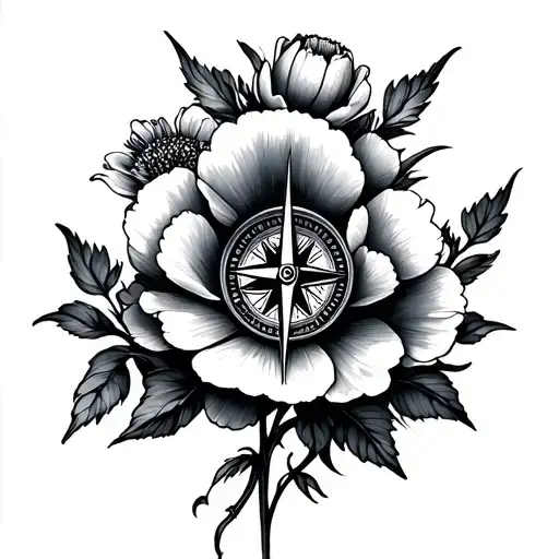 Compass Poppies And Peonies Blooming