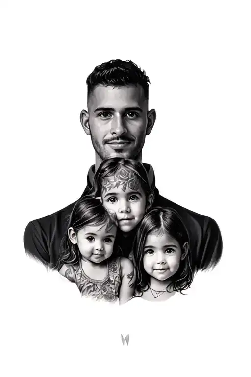 Photo Of A Man And His 2 Daughters