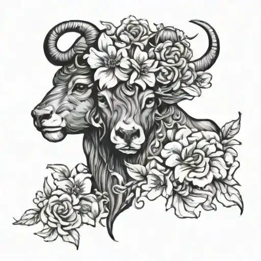 Taurus Aries With Flowers Coming