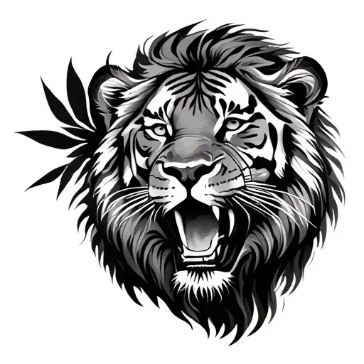 Lion And Tiger Emerging