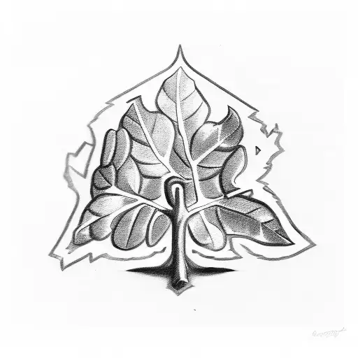 A Black And White Sketch Of The Olive Leaf Symbol