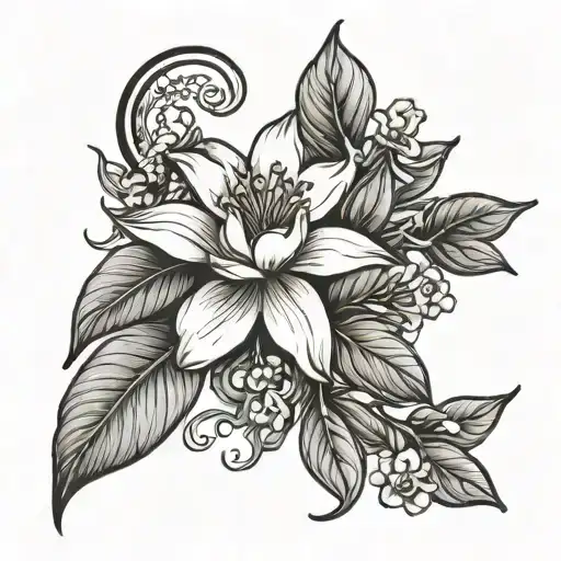 Jasmine Flower With Moon