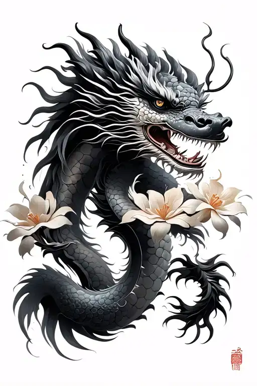 Chinese Dragon With Jasmine