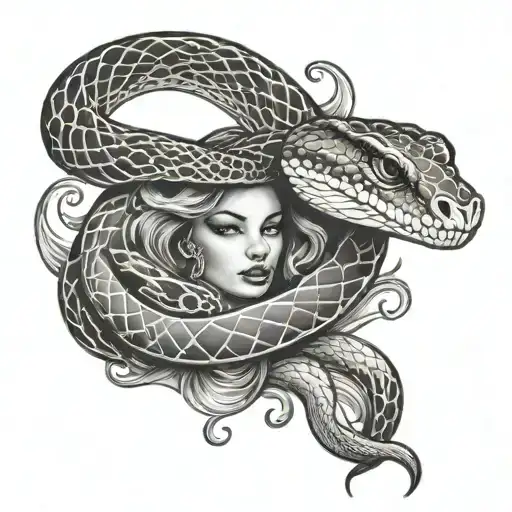 Napisa Belle Ame Tattoo With A Snake