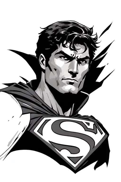 Superman Head And Cape With The S Symbol