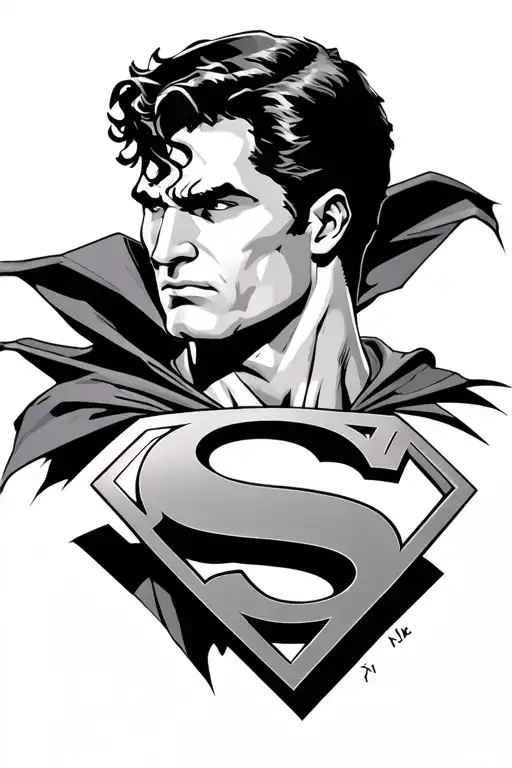Superman Head And Cape With The S Symbol