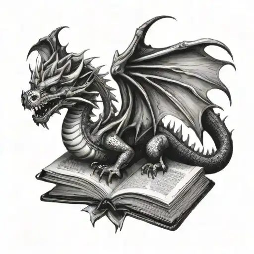 Dragon Coming Out Of A Book