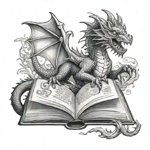 Dragon Coming Out Of A Book