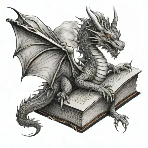 Dragon Coming Out Of A Book